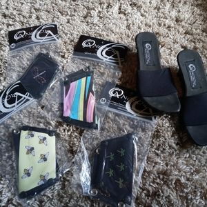 NWT OneSole slide on sandals with removable straps